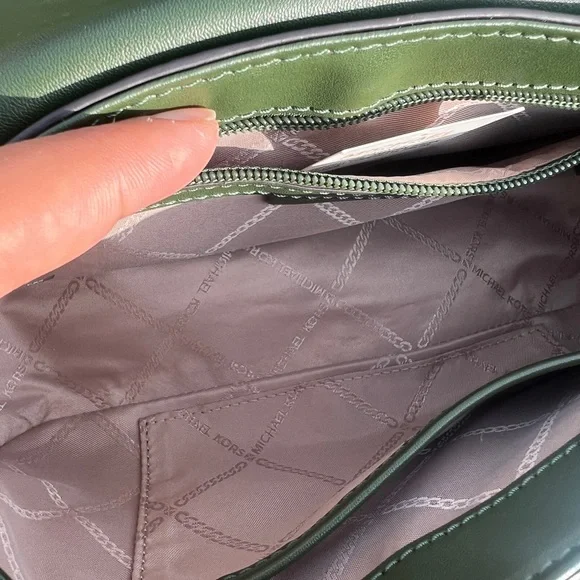 MICHAEL KORS Parker Leather Shoulder Bag green - Picture 4 of 12